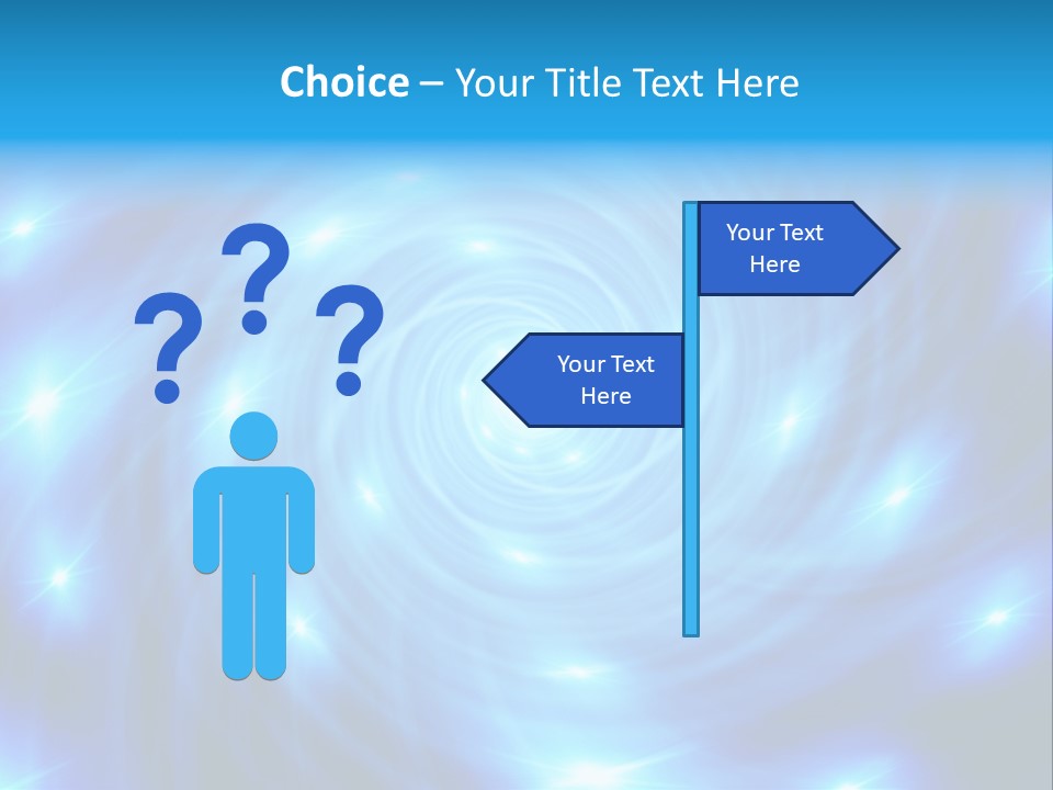 A Blue Spiral With Stars On A Black Background PowerPoint Template