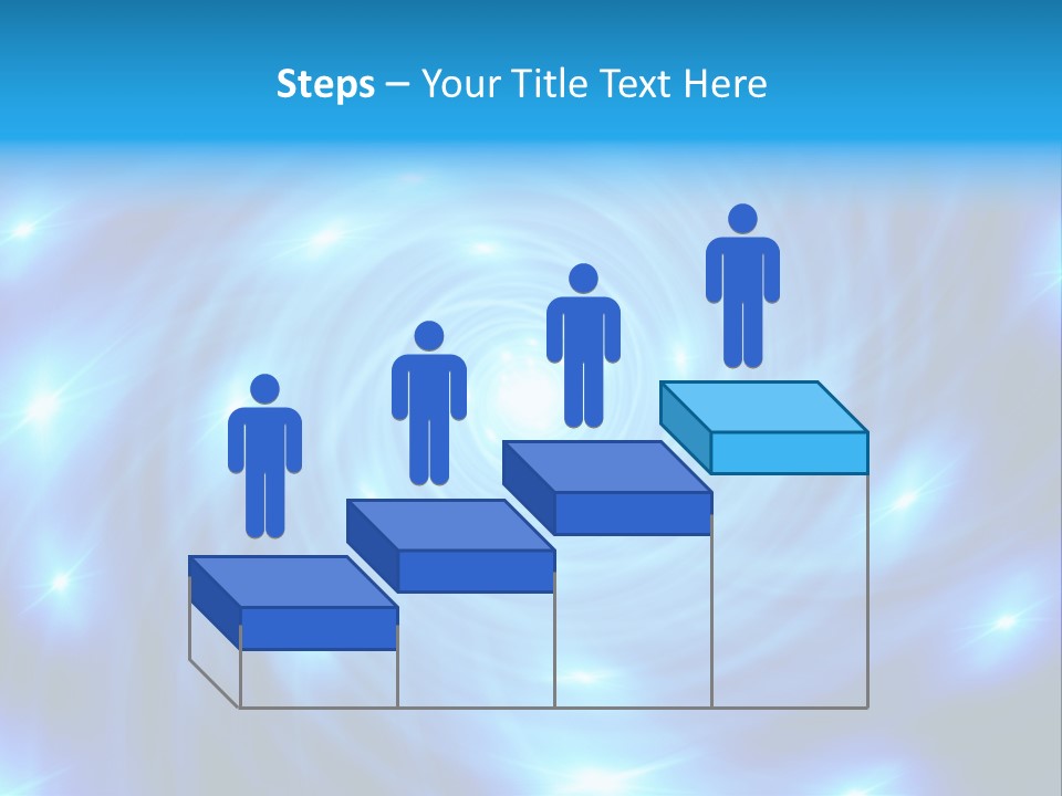 A Blue Spiral With Stars On A Black Background PowerPoint Template