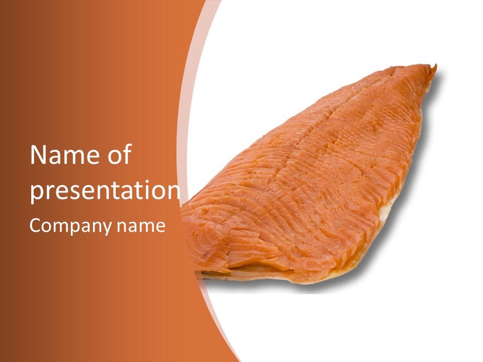 A Piece Of Salmon On A White Plate PowerPoint Template