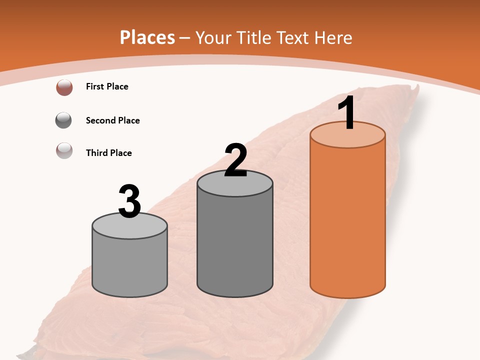 A Piece Of Salmon On A White Plate PowerPoint Template