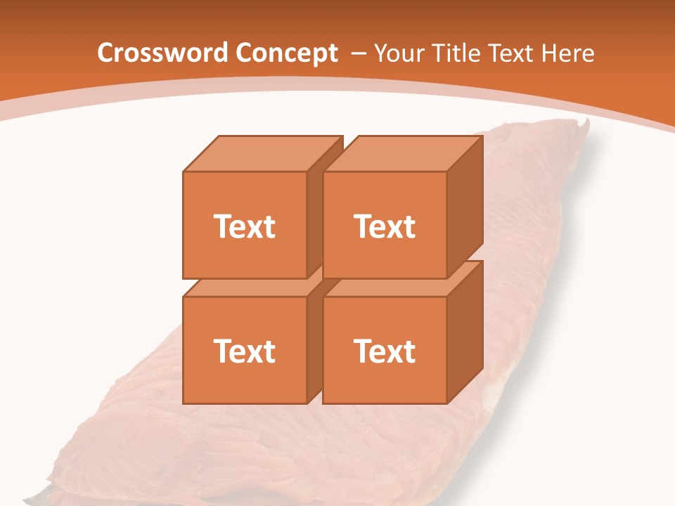 A Piece Of Salmon On A White Plate PowerPoint Template