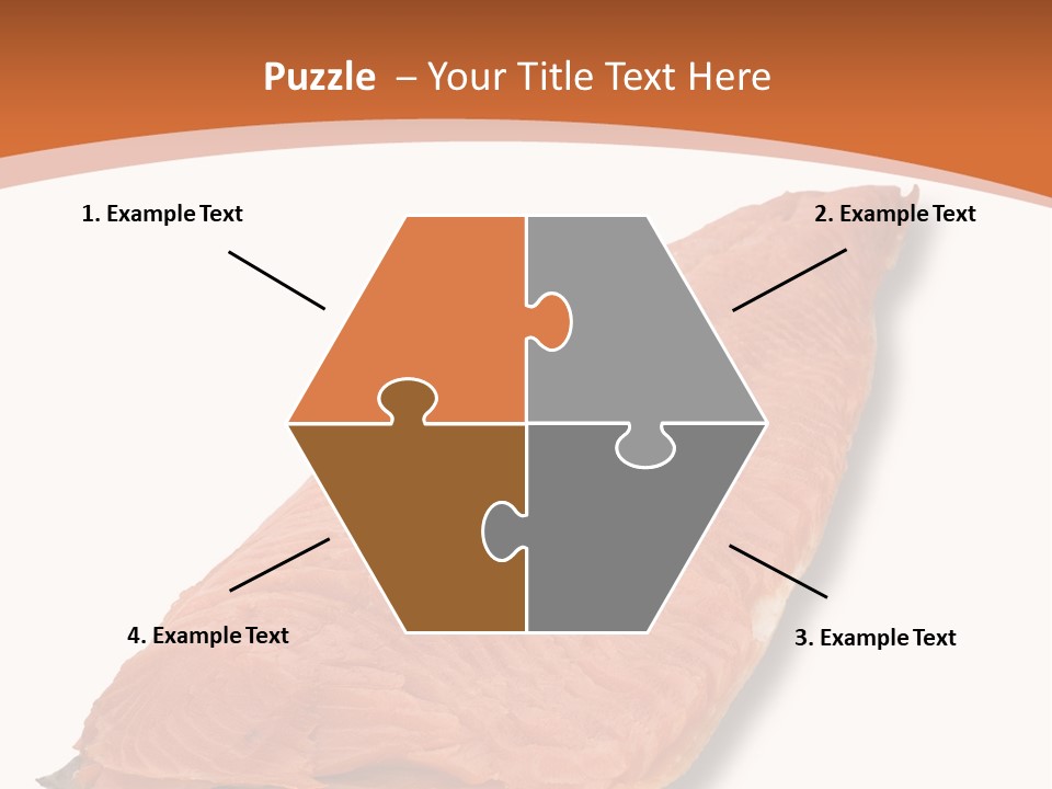 A Piece Of Salmon On A White Plate PowerPoint Template