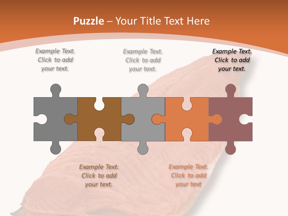 A Piece Of Salmon On A White Plate PowerPoint Template