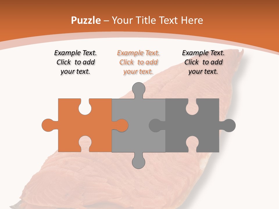 A Piece Of Salmon On A White Plate PowerPoint Template