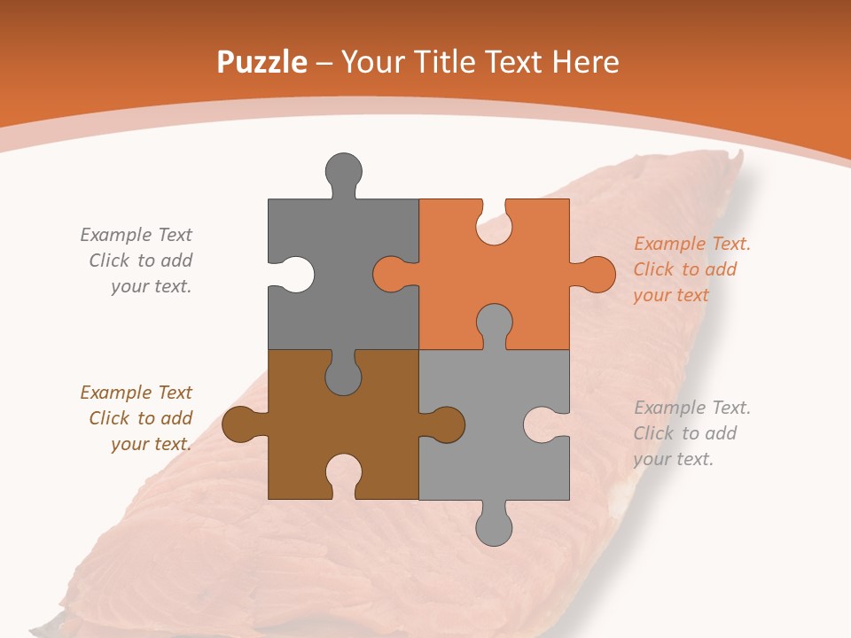 A Piece Of Salmon On A White Plate PowerPoint Template