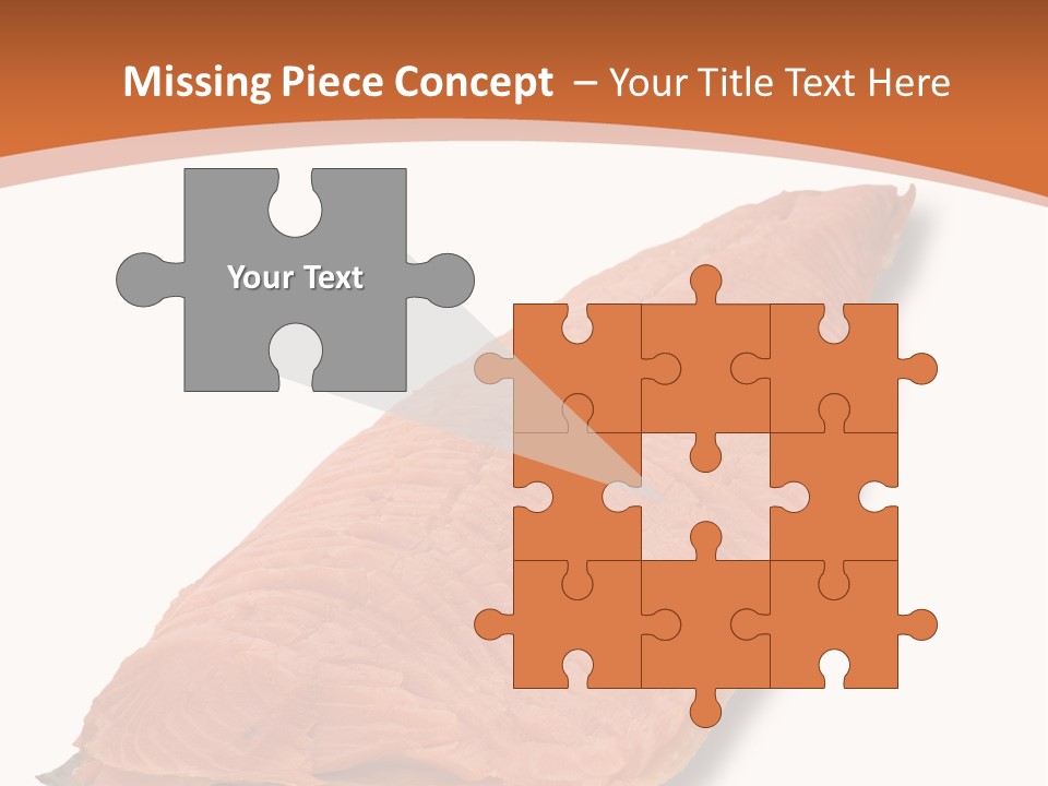 A Piece Of Salmon On A White Plate PowerPoint Template