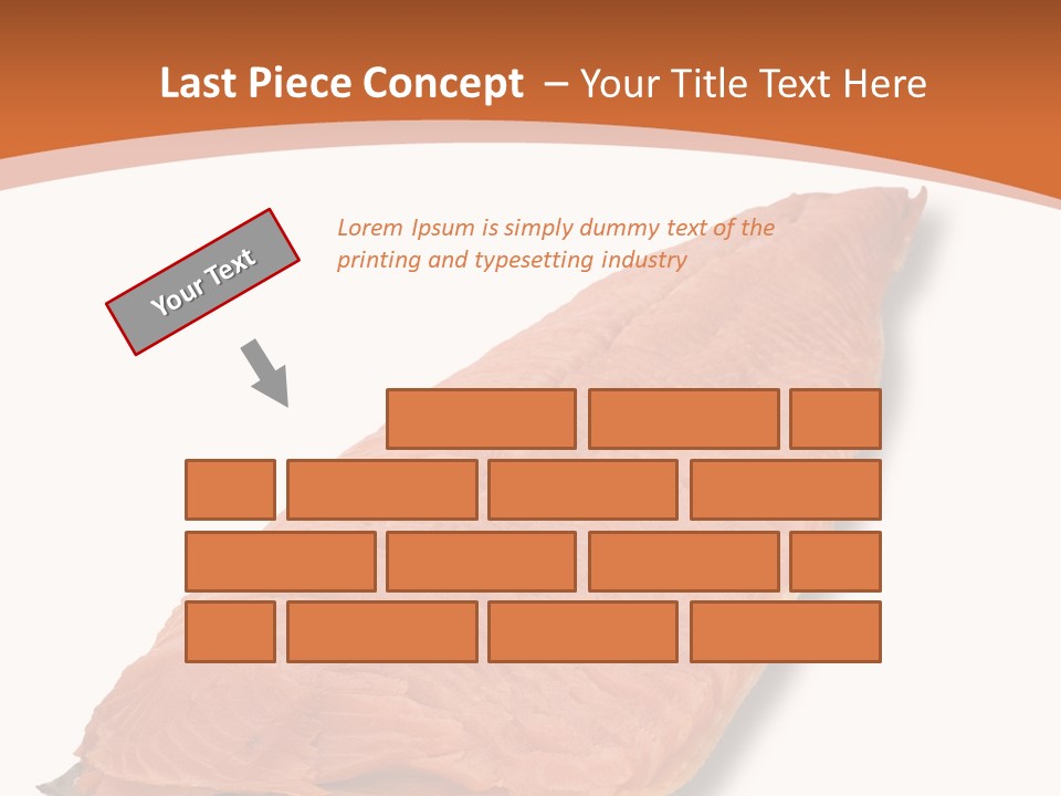 A Piece Of Salmon On A White Plate PowerPoint Template