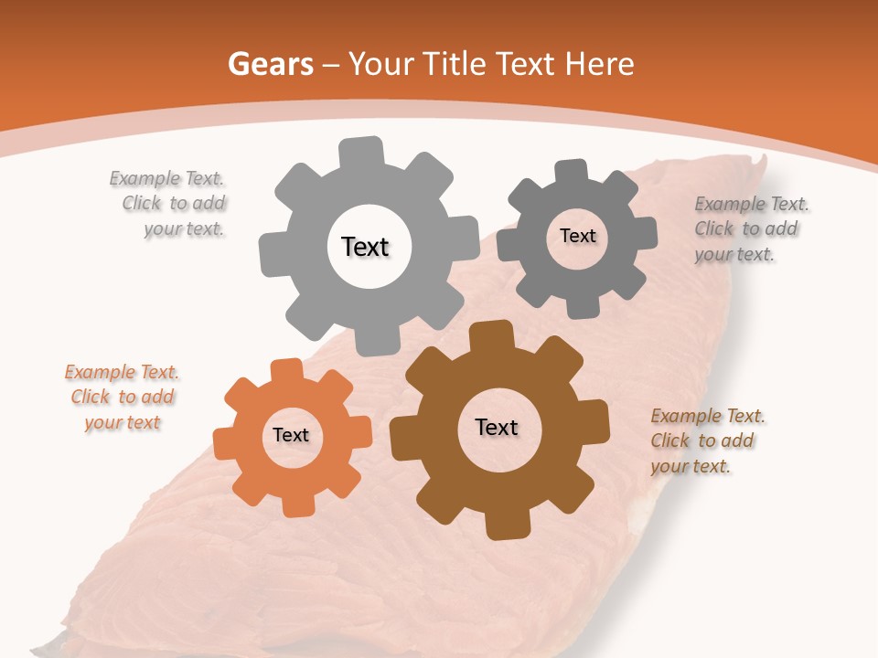 A Piece Of Salmon On A White Plate PowerPoint Template