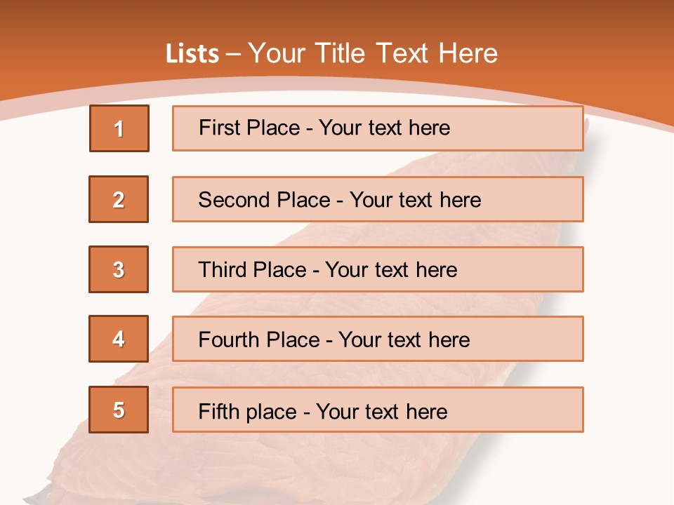 A Piece Of Salmon On A White Plate PowerPoint Template