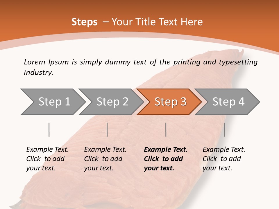 A Piece Of Salmon On A White Plate PowerPoint Template