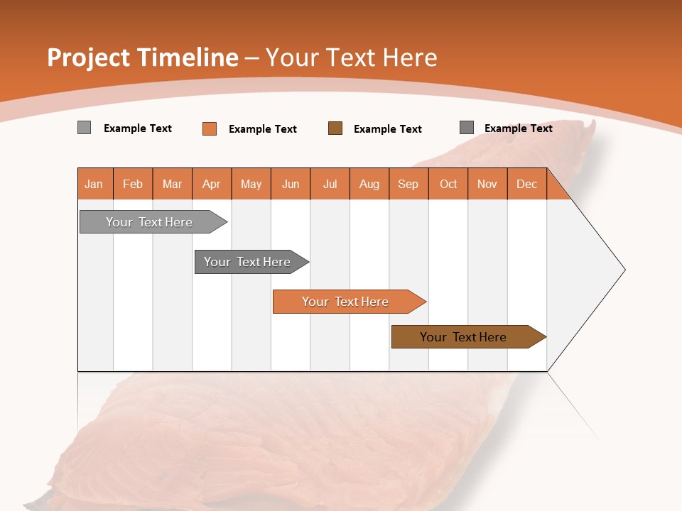 A Piece Of Salmon On A White Plate PowerPoint Template
