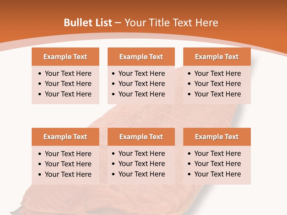 A Piece Of Salmon On A White Plate PowerPoint Template