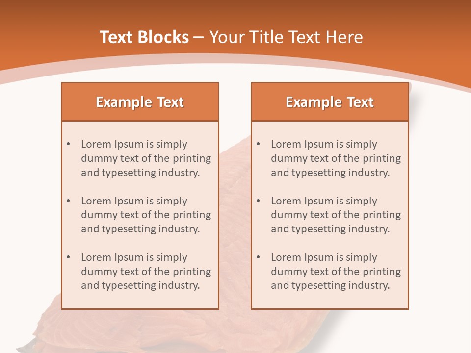 A Piece Of Salmon On A White Plate PowerPoint Template