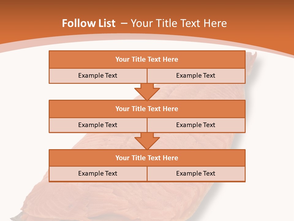 A Piece Of Salmon On A White Plate PowerPoint Template