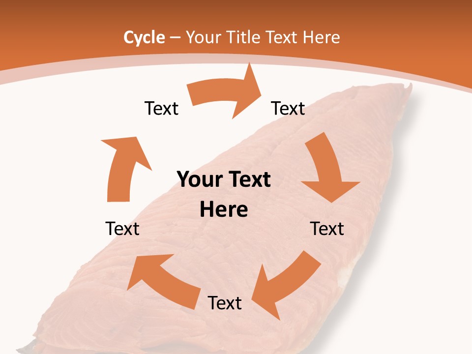A Piece Of Salmon On A White Plate PowerPoint Template