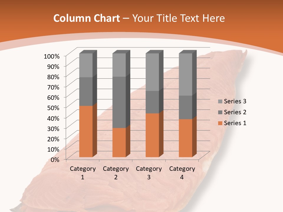 A Piece Of Salmon On A White Plate PowerPoint Template