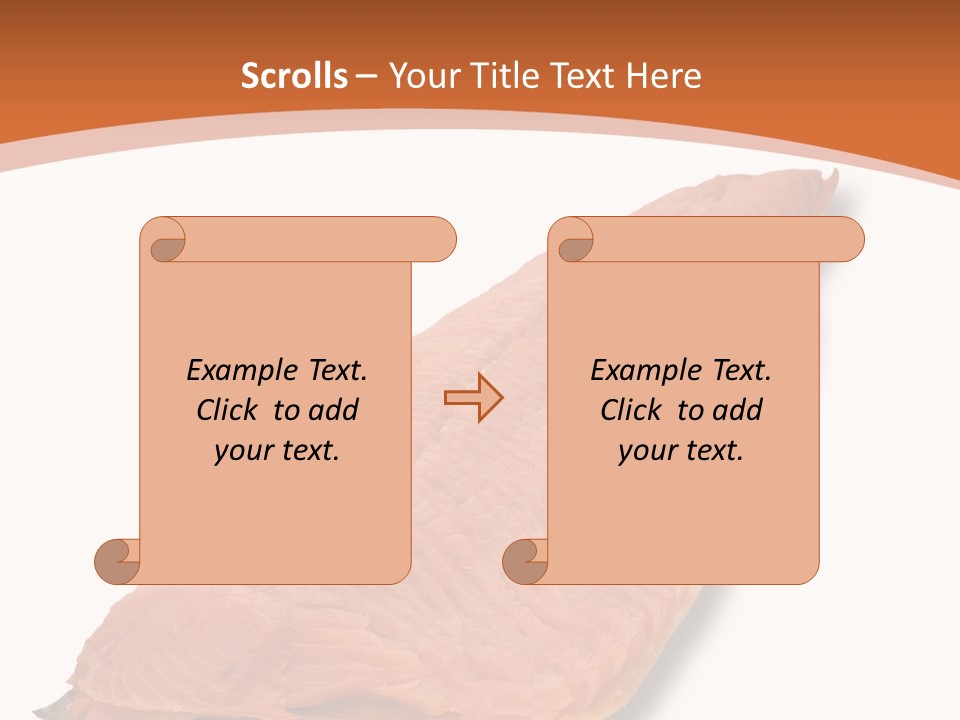A Piece Of Salmon On A White Plate PowerPoint Template