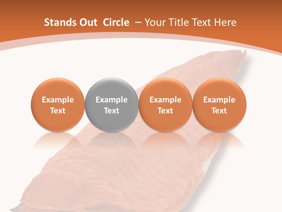 A Piece Of Salmon On A White Plate PowerPoint Template