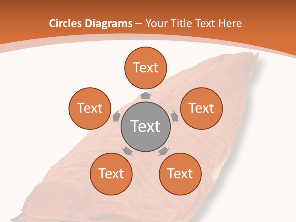 A Piece Of Salmon On A White Plate PowerPoint Template