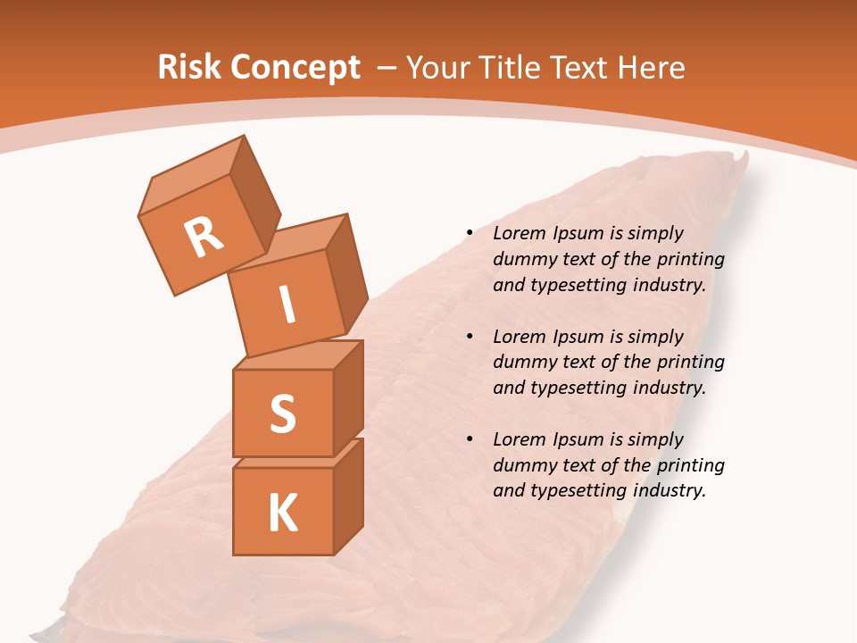 A Piece Of Salmon On A White Plate PowerPoint Template