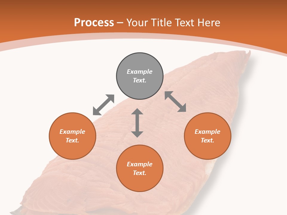 A Piece Of Salmon On A White Plate PowerPoint Template