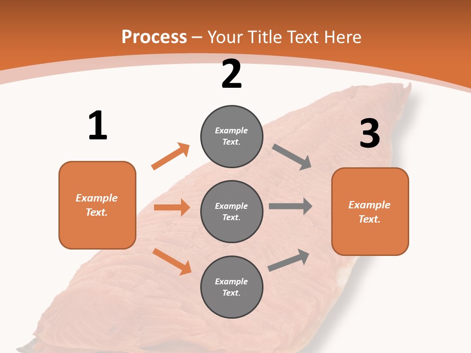 A Piece Of Salmon On A White Plate PowerPoint Template