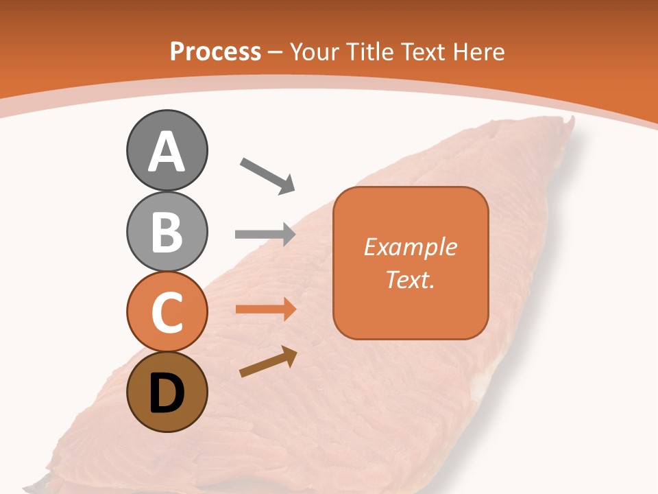 A Piece Of Salmon On A White Plate PowerPoint Template