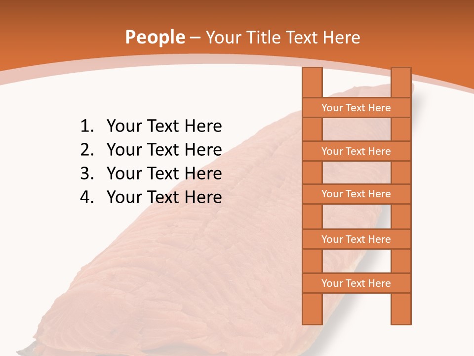 A Piece Of Salmon On A White Plate PowerPoint Template