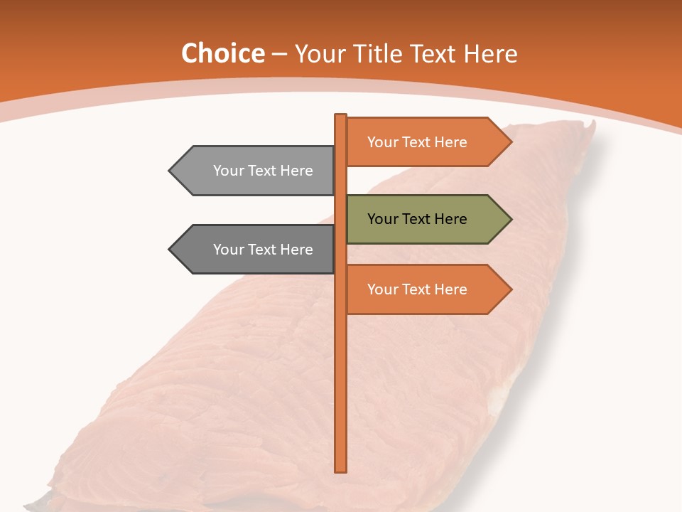A Piece Of Salmon On A White Plate PowerPoint Template