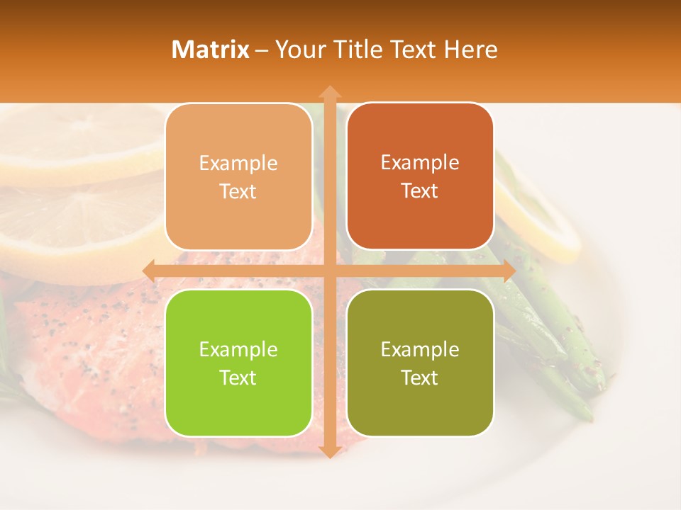 A Plate Of Salmon, Green Beans And Lemon Slices PowerPoint Template
