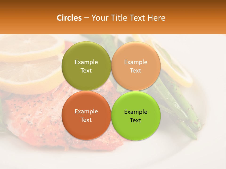 A Plate Of Salmon, Green Beans And Lemon Slices PowerPoint Template