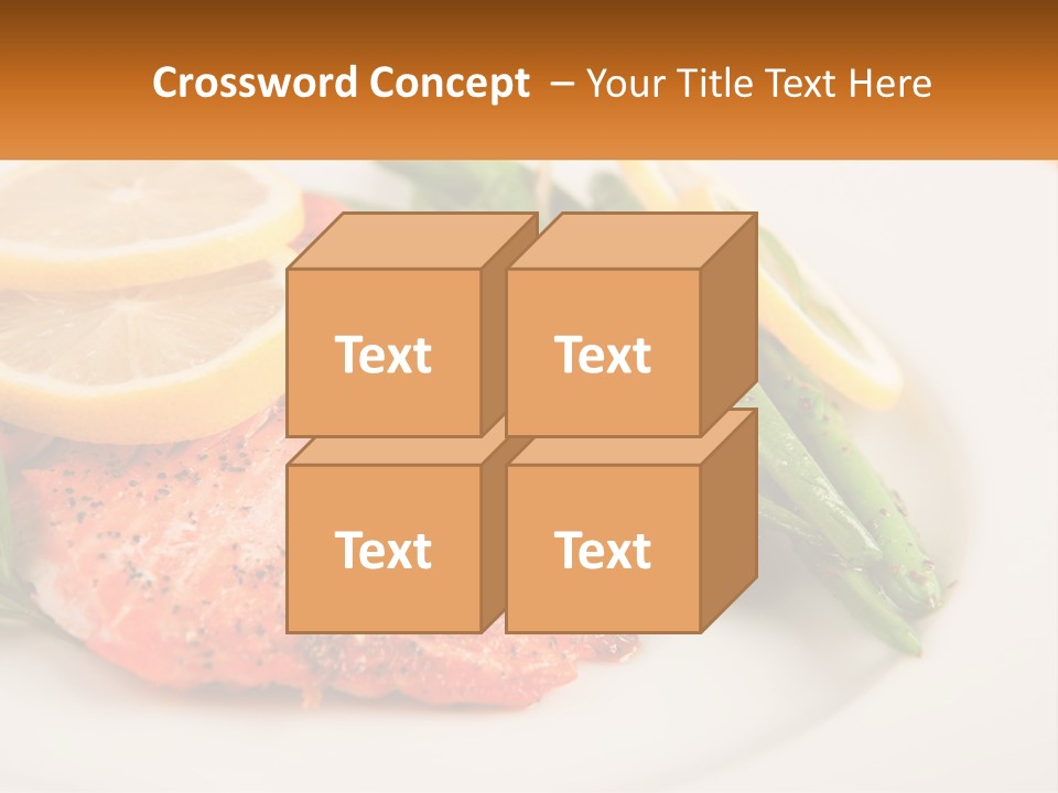 A Plate Of Salmon, Green Beans And Lemon Slices PowerPoint Template