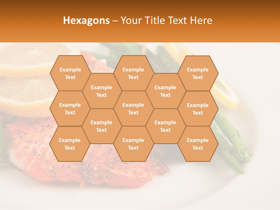 A Plate Of Salmon, Green Beans And Lemon Slices PowerPoint Template