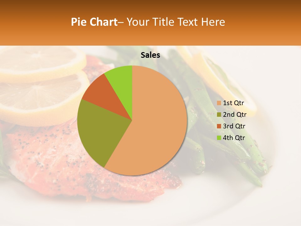 A Plate Of Salmon, Green Beans And Lemon Slices PowerPoint Template