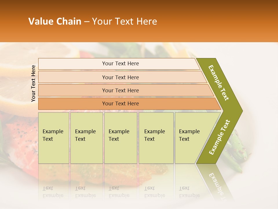 A Plate Of Salmon, Green Beans And Lemon Slices PowerPoint Template