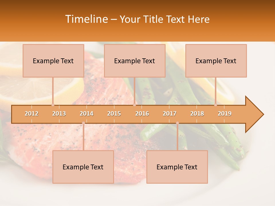A Plate Of Salmon, Green Beans And Lemon Slices PowerPoint Template
