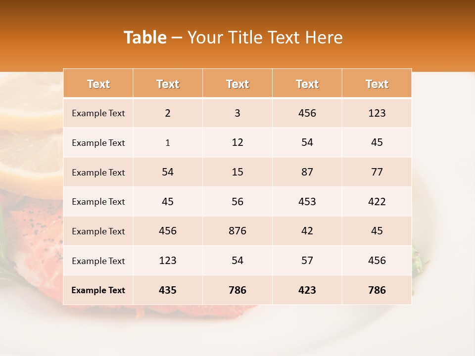 A Plate Of Salmon, Green Beans And Lemon Slices PowerPoint Template