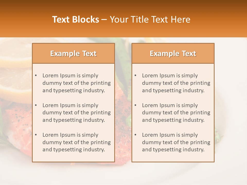 A Plate Of Salmon, Green Beans And Lemon Slices PowerPoint Template