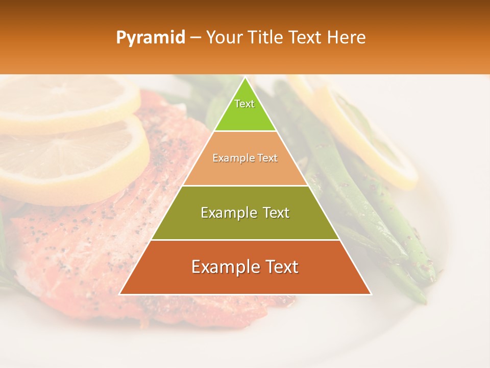 A Plate Of Salmon, Green Beans And Lemon Slices PowerPoint Template