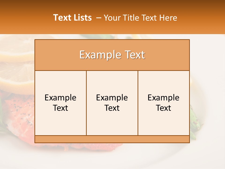 A Plate Of Salmon, Green Beans And Lemon Slices PowerPoint Template