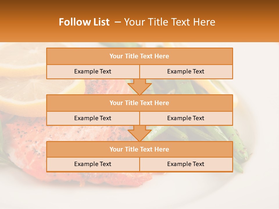 A Plate Of Salmon, Green Beans And Lemon Slices PowerPoint Template