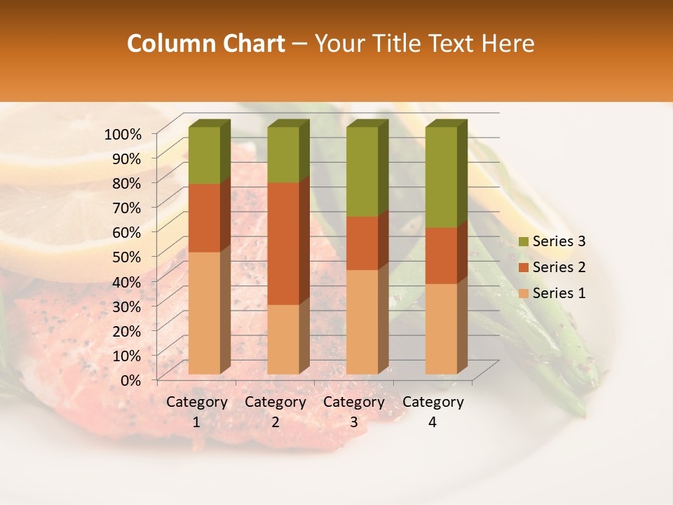 A Plate Of Salmon, Green Beans And Lemon Slices PowerPoint Template