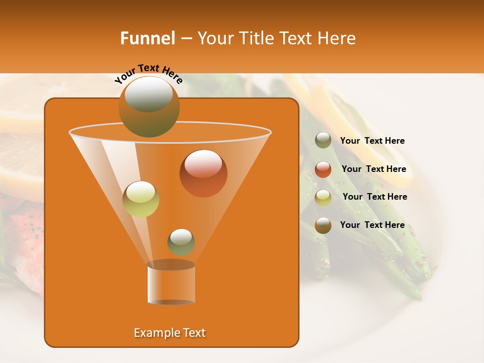 A Plate Of Salmon, Green Beans And Lemon Slices PowerPoint Template