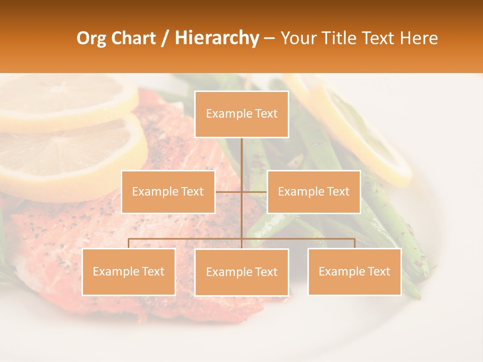 A Plate Of Salmon, Green Beans And Lemon Slices PowerPoint Template