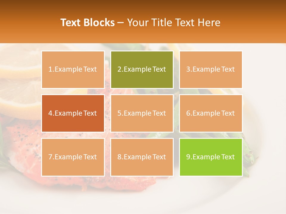 A Plate Of Salmon, Green Beans And Lemon Slices PowerPoint Template