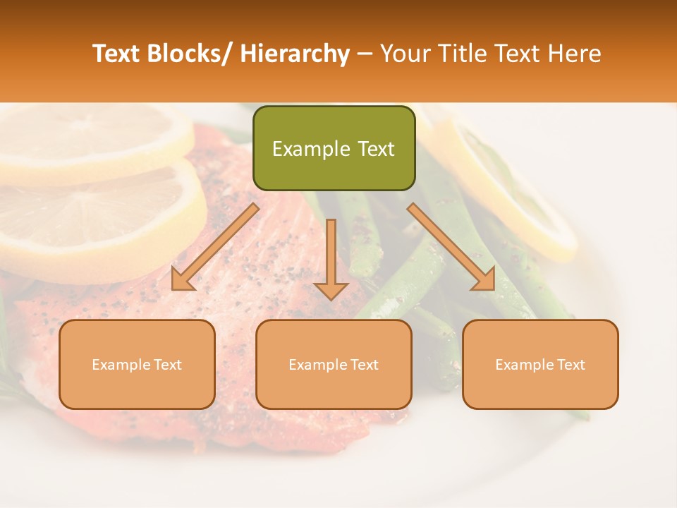 A Plate Of Salmon, Green Beans And Lemon Slices PowerPoint Template