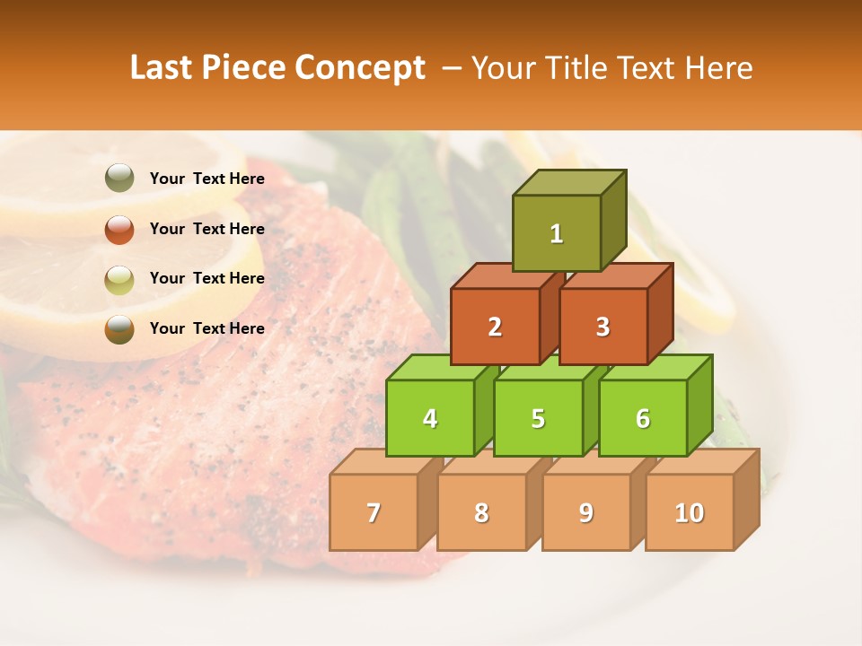 A Plate Of Salmon, Green Beans And Lemon Slices PowerPoint Template
