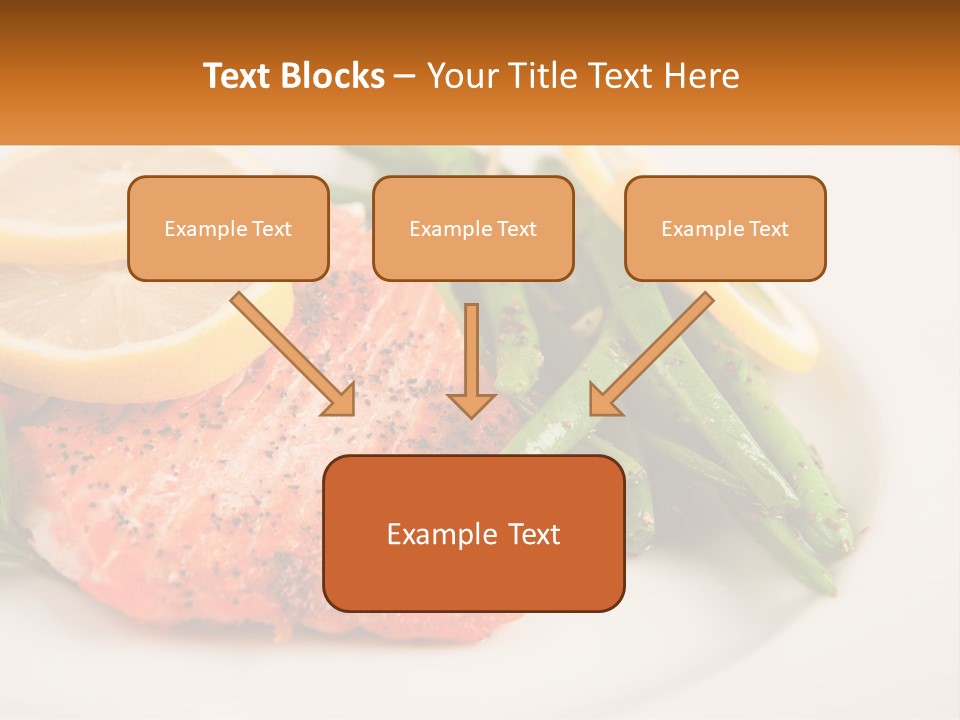 A Plate Of Salmon, Green Beans And Lemon Slices PowerPoint Template