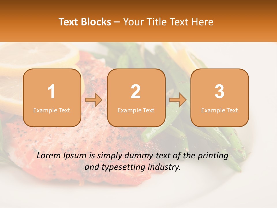 A Plate Of Salmon, Green Beans And Lemon Slices PowerPoint Template