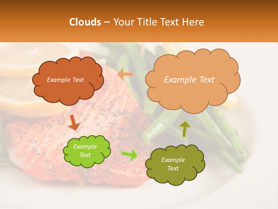 A Plate Of Salmon, Green Beans And Lemon Slices PowerPoint Template